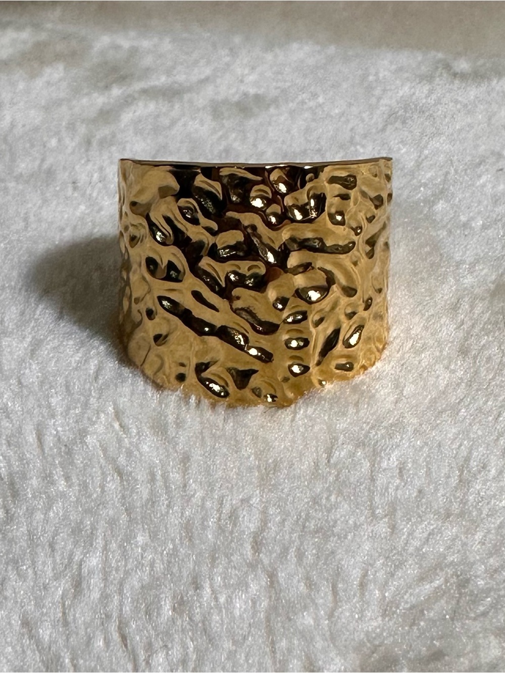 Plunder Hammered Gold Tone Adjustable Ring - Women's Jewelry